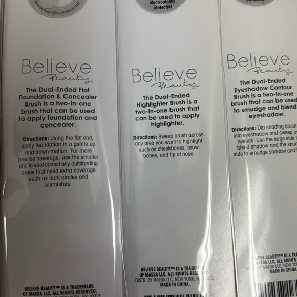 Believe beauty set of four new dual end makeup brushes brow, eyeliner eyeshadow - Picture 8 of 8
